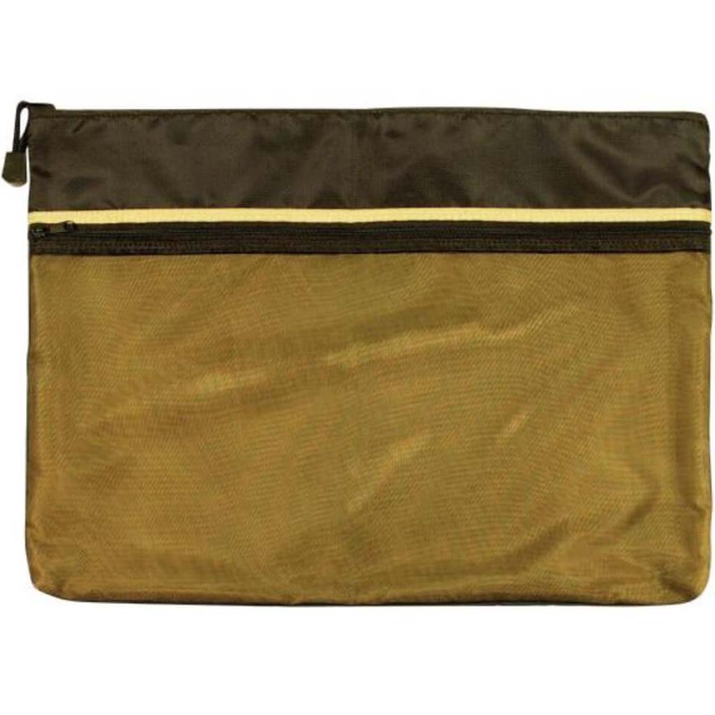 Dual Zippered Pocket Fabric Mesh Bag 12in x 16in 