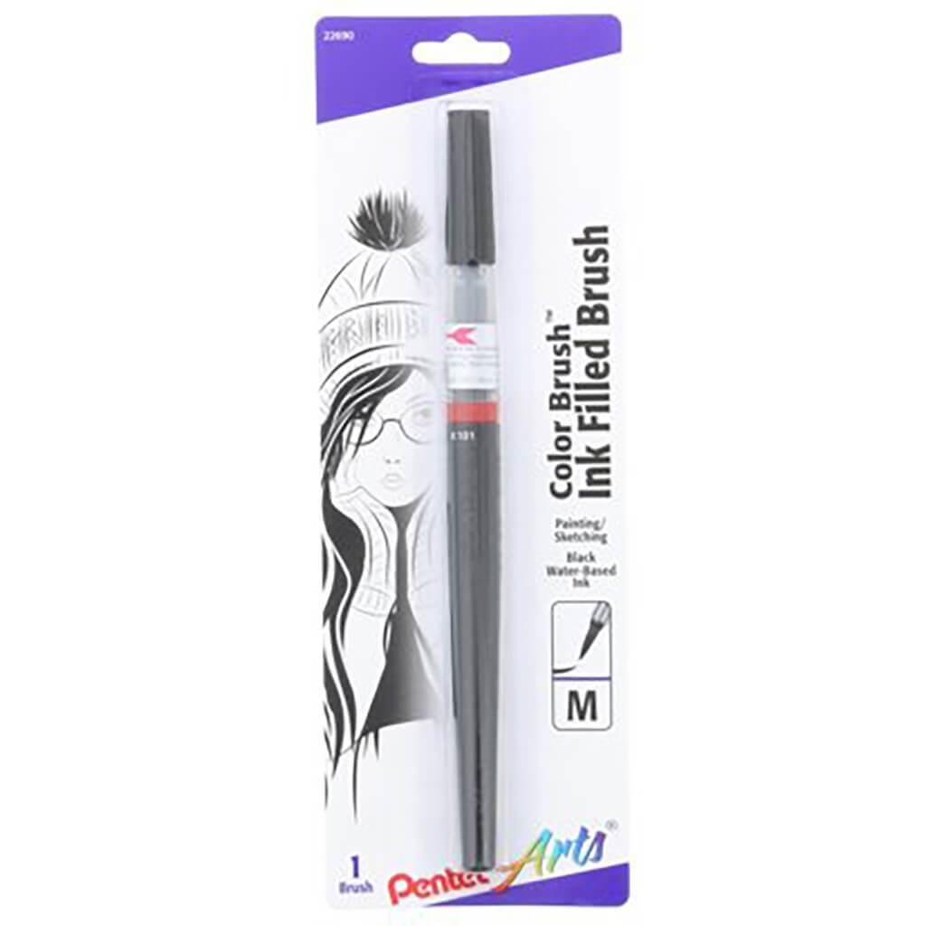 Pentel Arts Color Brush Pen Black Ink