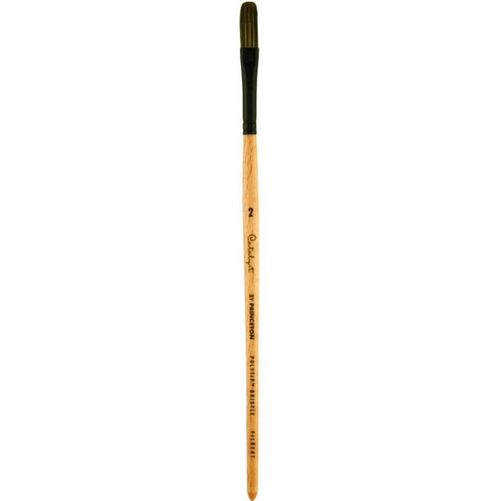 Princeton Catalyst Polytip Short Handle Bristle Brushes Filbert