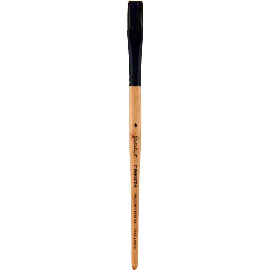 Princeton Catalyst Polytip Short Handle Bristle Brushes Flat Shader