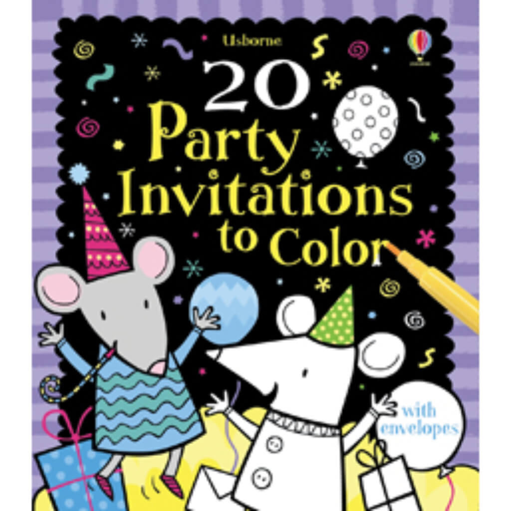 20 Party Invitations to Color