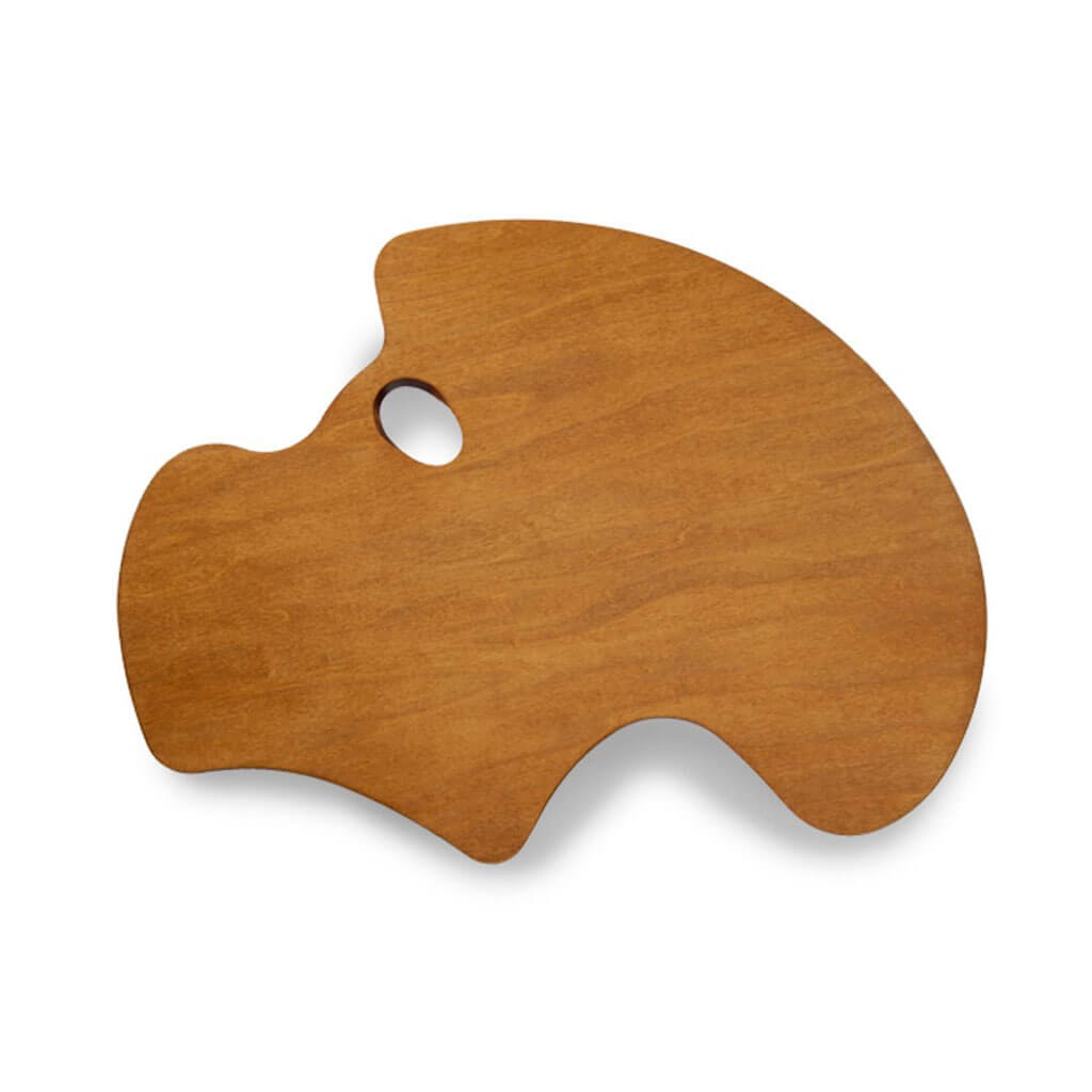 New Wave Art Wood Palette 20-1/2" x 16" x 1/5", Expressionist Confidant, Right Hand