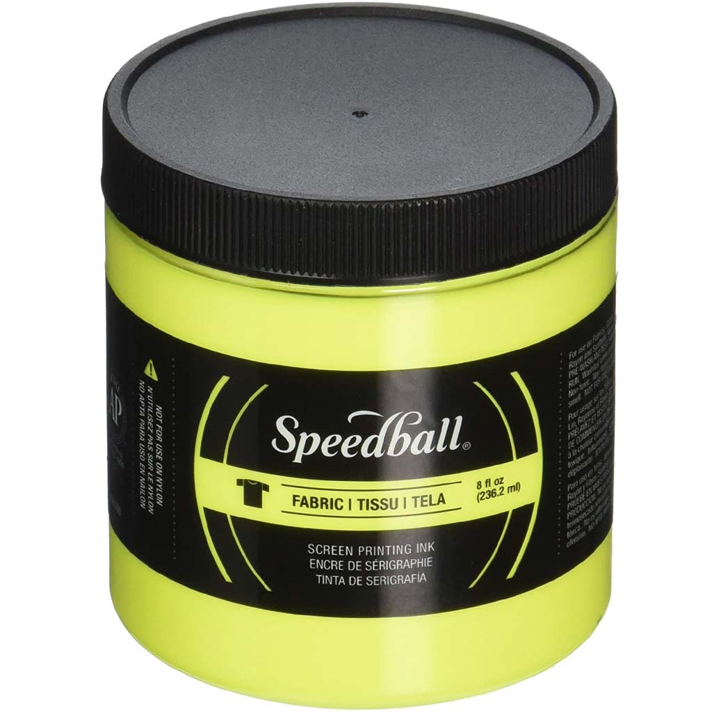 Speedball Screen Printing Ink Fabric Fluorescent Yellow 8oz