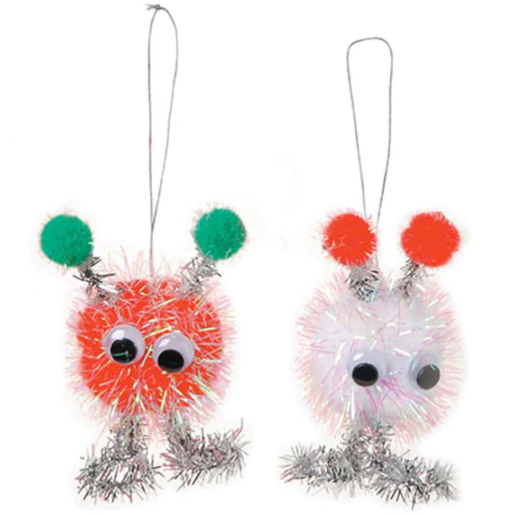 Tinsel Pom-Poms Iridescent Christmas 1 inch 20 pieces 