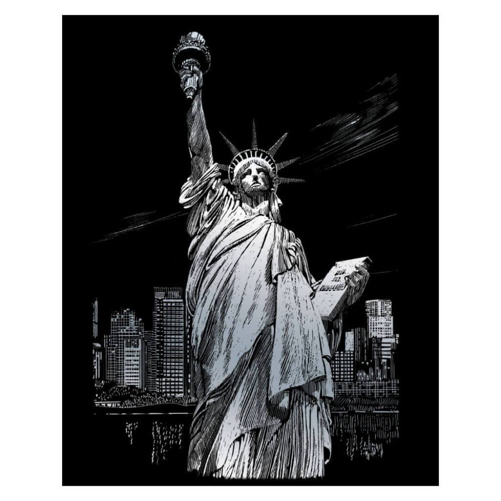 Engraving Art Silver Foil Set Lady Liberty 