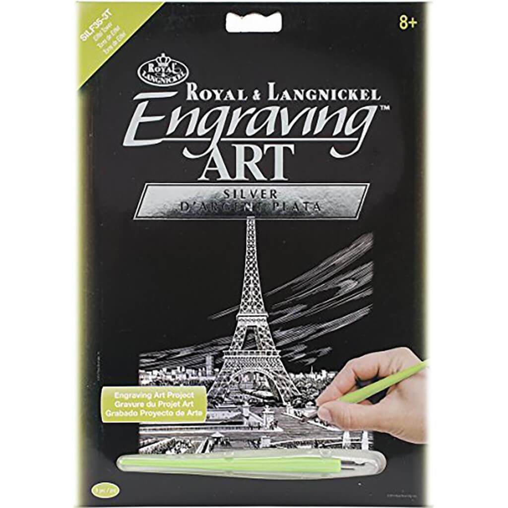 Silver Engraving Eiffel Tower