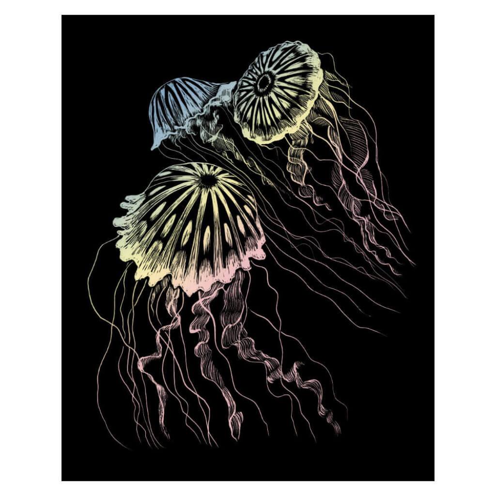 Engraving Art Holographic Foil Set Jellyfish 