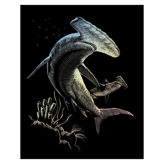 Engraving Art Holographic Foil Set Hammerhead Shark 