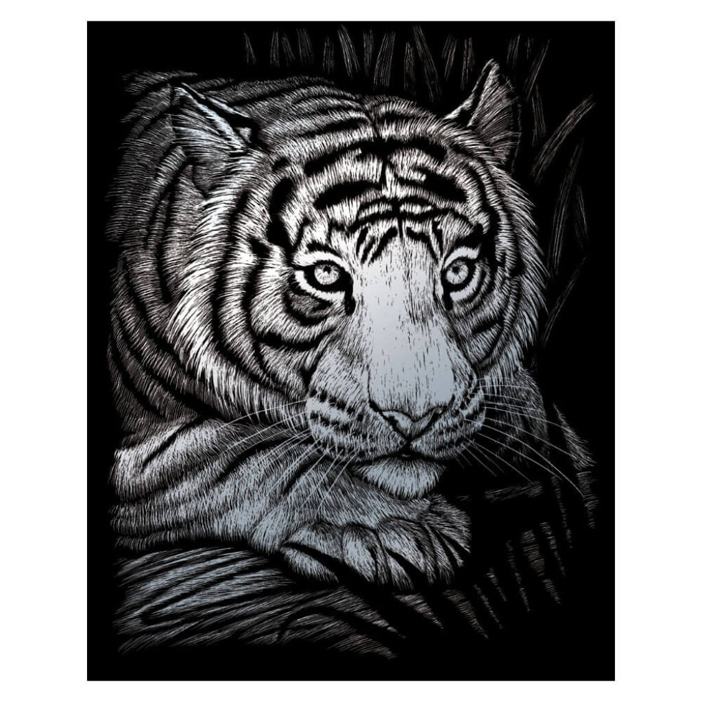 Silver Engraving Wihite Tiger