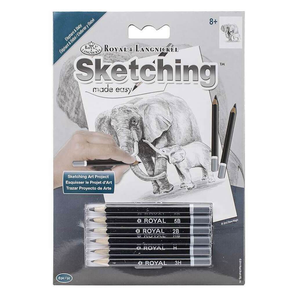 Mini Sketching Made Easy Kit Elephant &amp; Baby