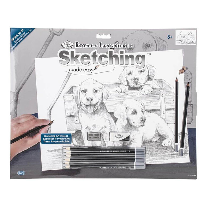 Sketching Made Easy Large Puppies & Wagon