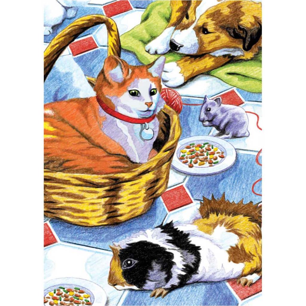 Color Pencil by Numbers Family Pets 