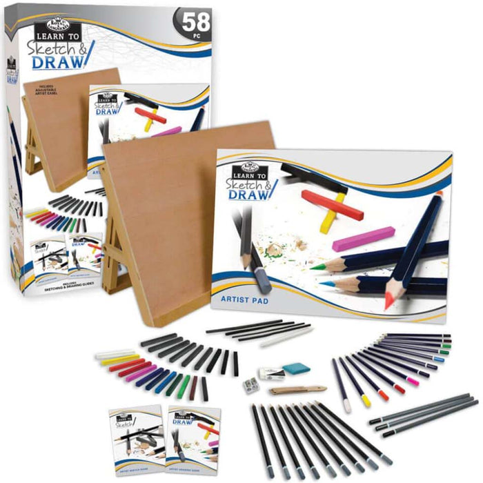Learn To Sketch & Draw Set 58pc 