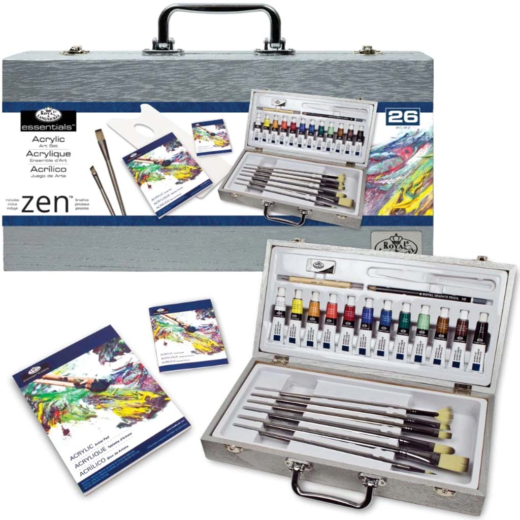 Zen Artists Acrylic Painting Art Set In Carry Case 26pcs