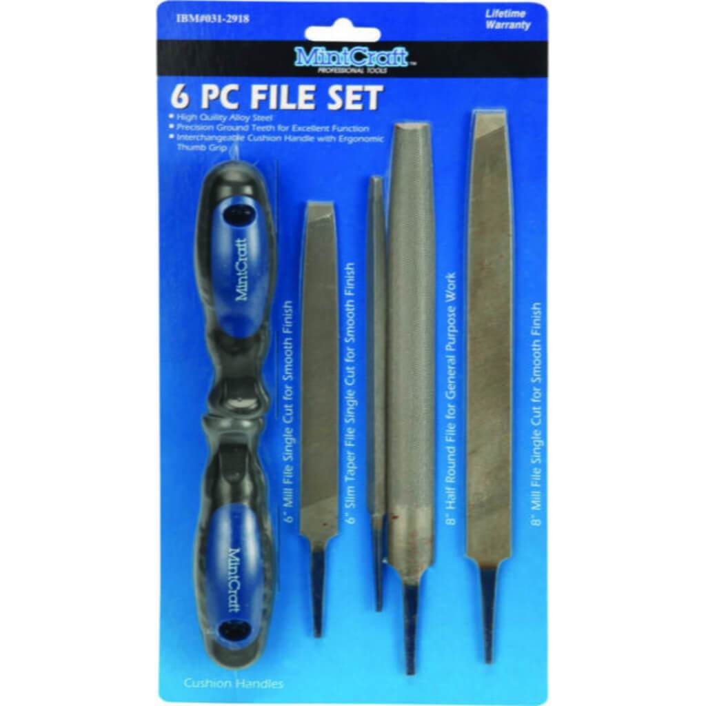 FILE SET 6 PC TWO TONE HANDLE 