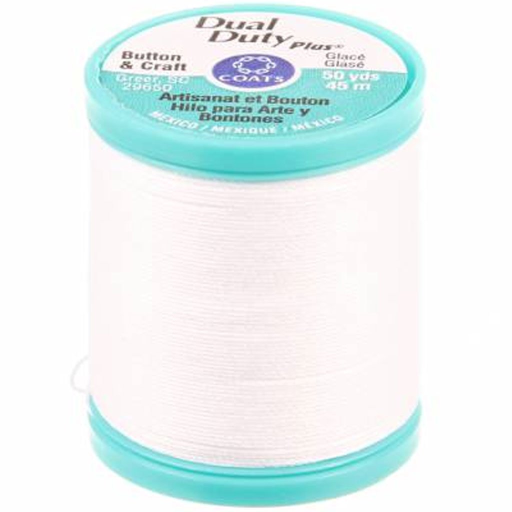 Coats Dual Duty Plus Button &amp; Carpet Thread 50yd White