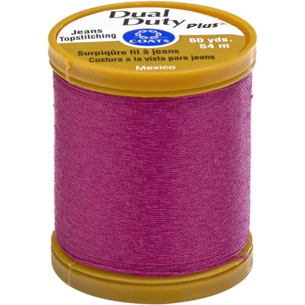 Coats Dual Duty Plus Jean &amp; Topstitching Thread 60yd Hot Pink