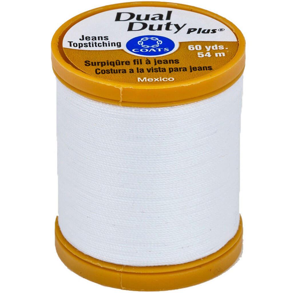 Coats Dual Duty Plus Jean &amp; Topstitching Thread 60yd White