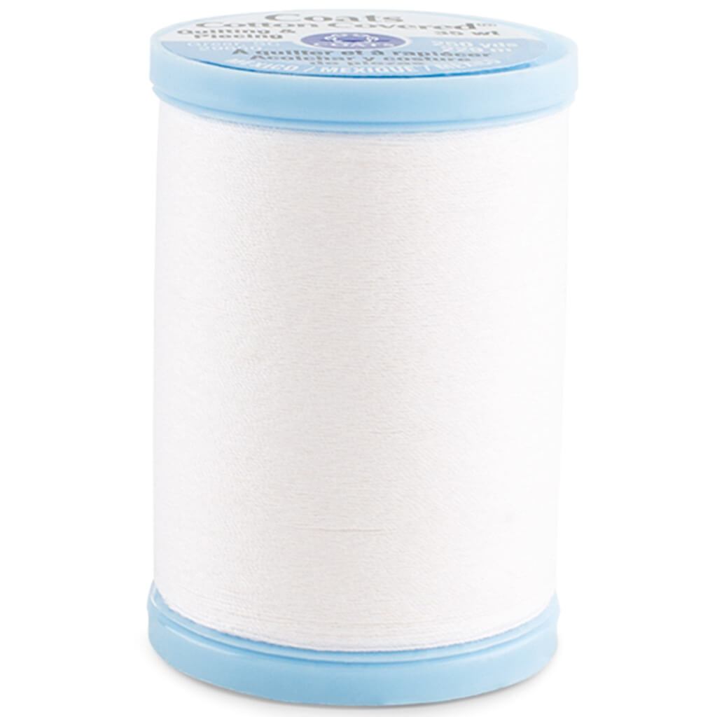 Coats Cotton Covered Quilting &amp; Piecing Thread 250yd White