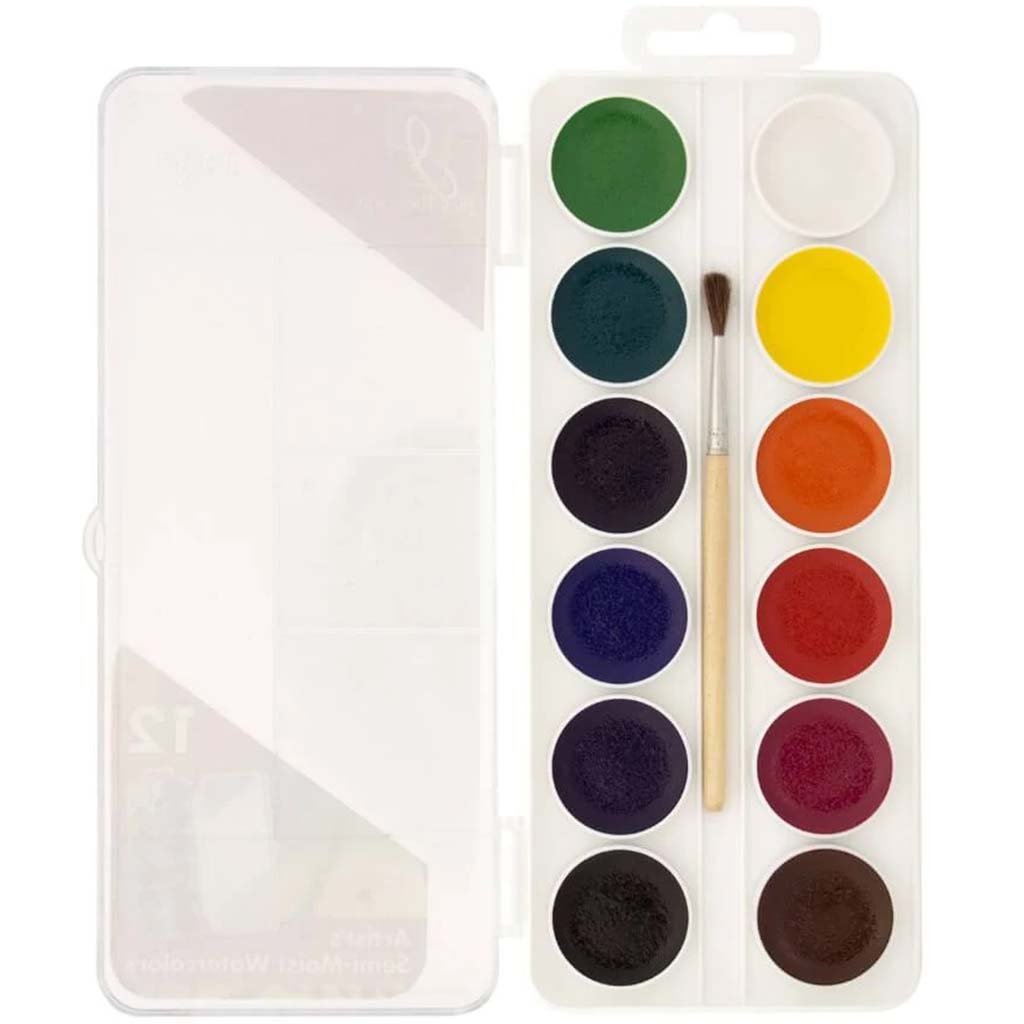 Semi-Moist Watercolors Standard Colors Set of 12 