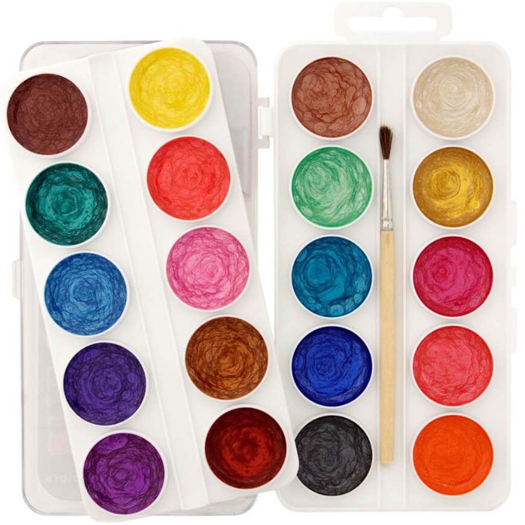 Semi-Moist Watercolors Pearlescent Colors Set of 20 