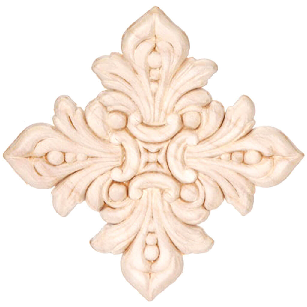 Wood Artistic Appliques Large Serrated Square