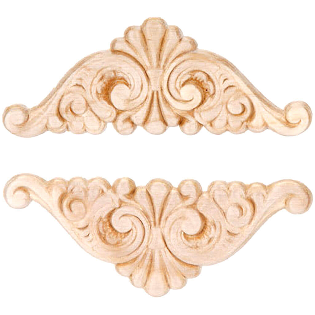 Wood Artistic Appliques Fan Wing Ding
