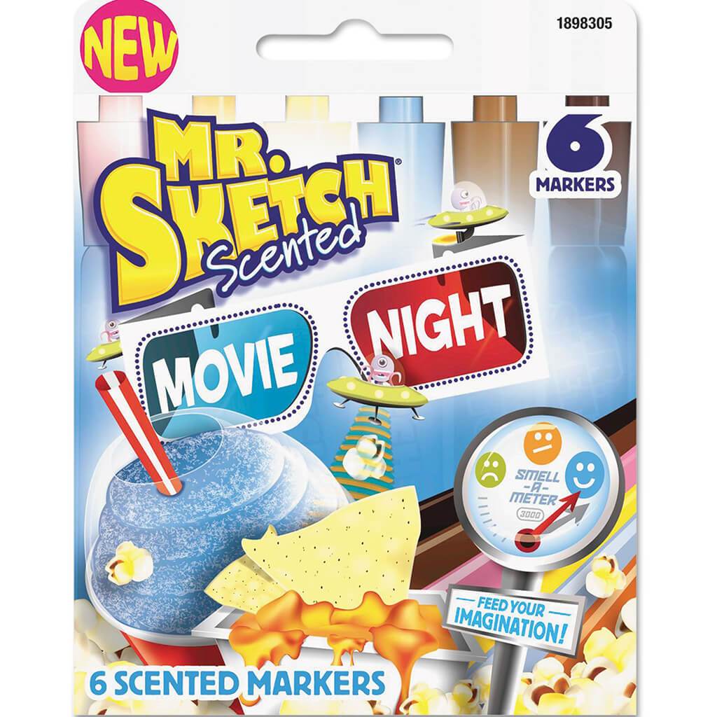 Mr Sketch Scented Watercolor Markers Chisel Tip 6pcs