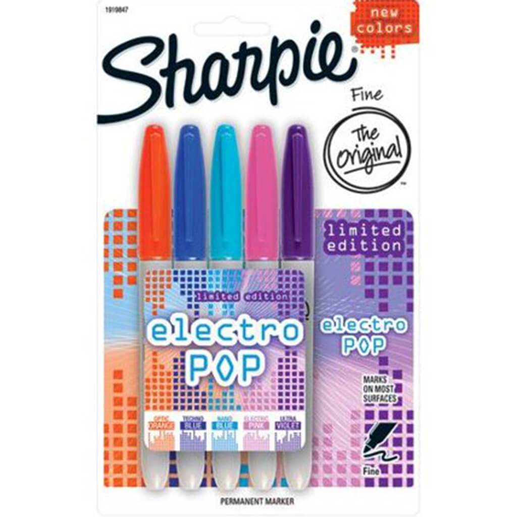 Sharpie Electro Pop Permanent Markers Fine Point 2pcs