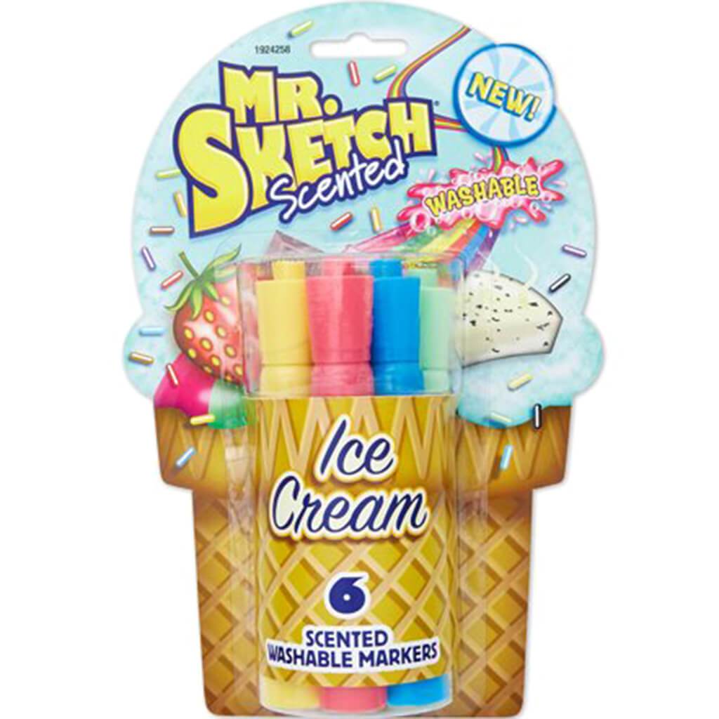 Mr Sketch Scented Washable Marker Set Chisel Ice Cream 6pcs