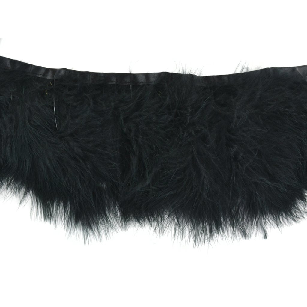 Stitched Fluffy Trim Black 18in 1Pc 