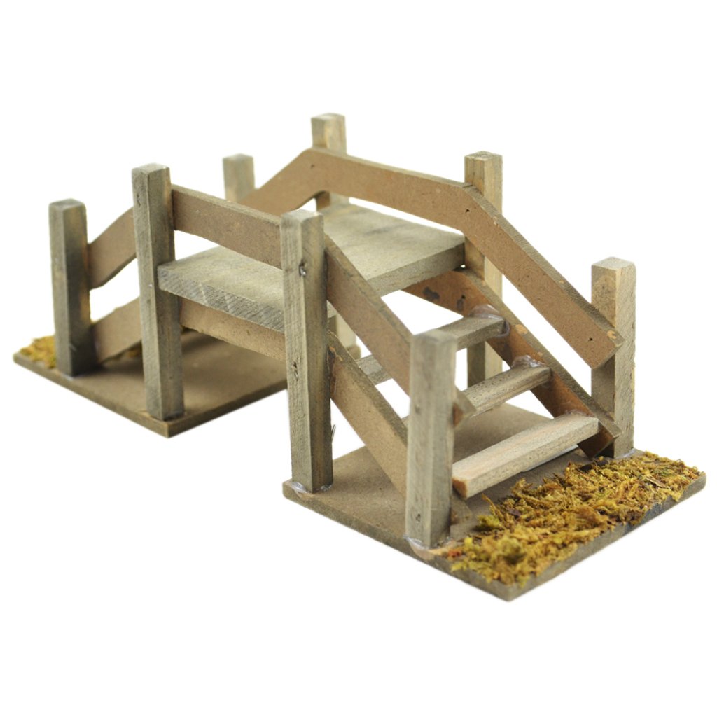 Mini Garden Wood Stepping Bridge 6.25â€?1Pc 