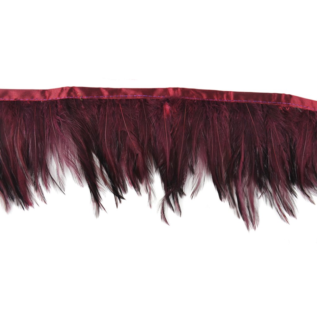 Stitched Hackle Trim Merlot 18â€? 1Pc 