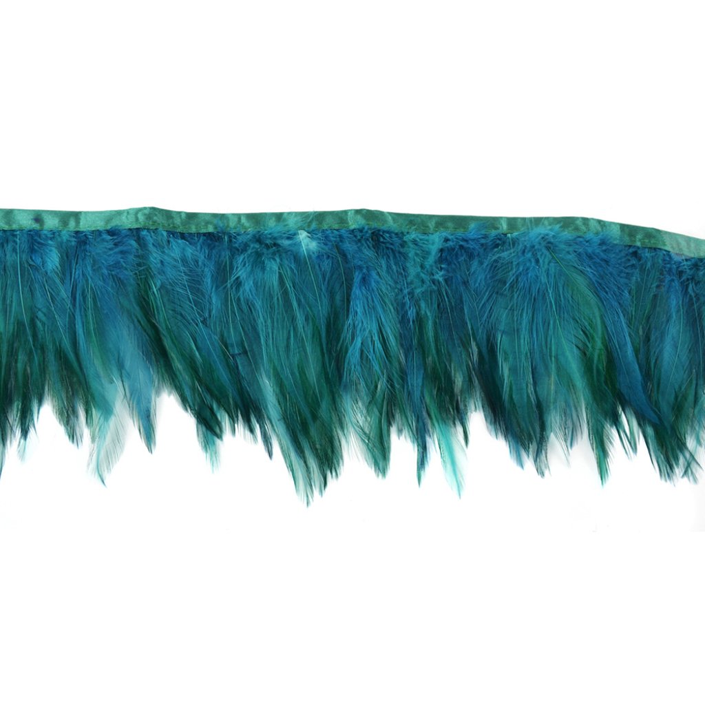 Stitched Hackle Trim Teal 18â€? 1Pc 