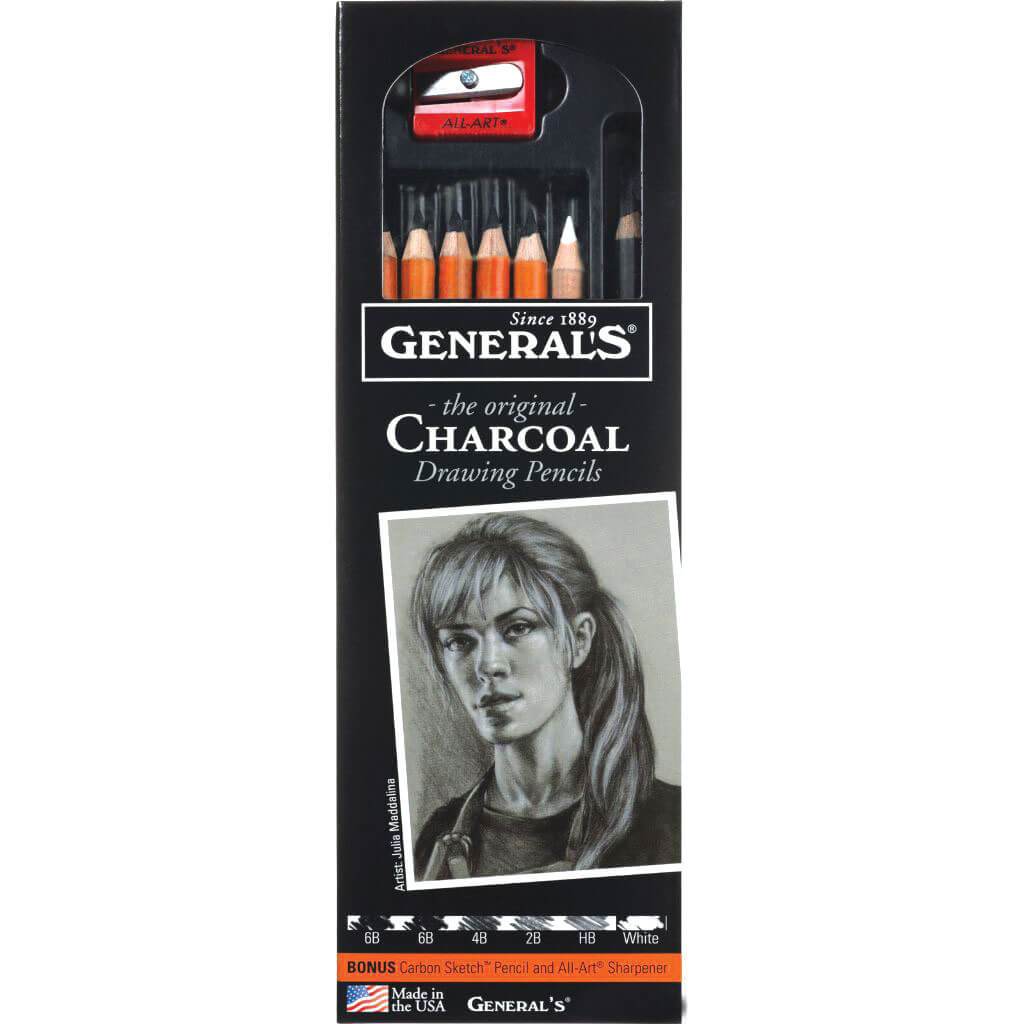 Charcoal Drawing Pencil Set 6pc