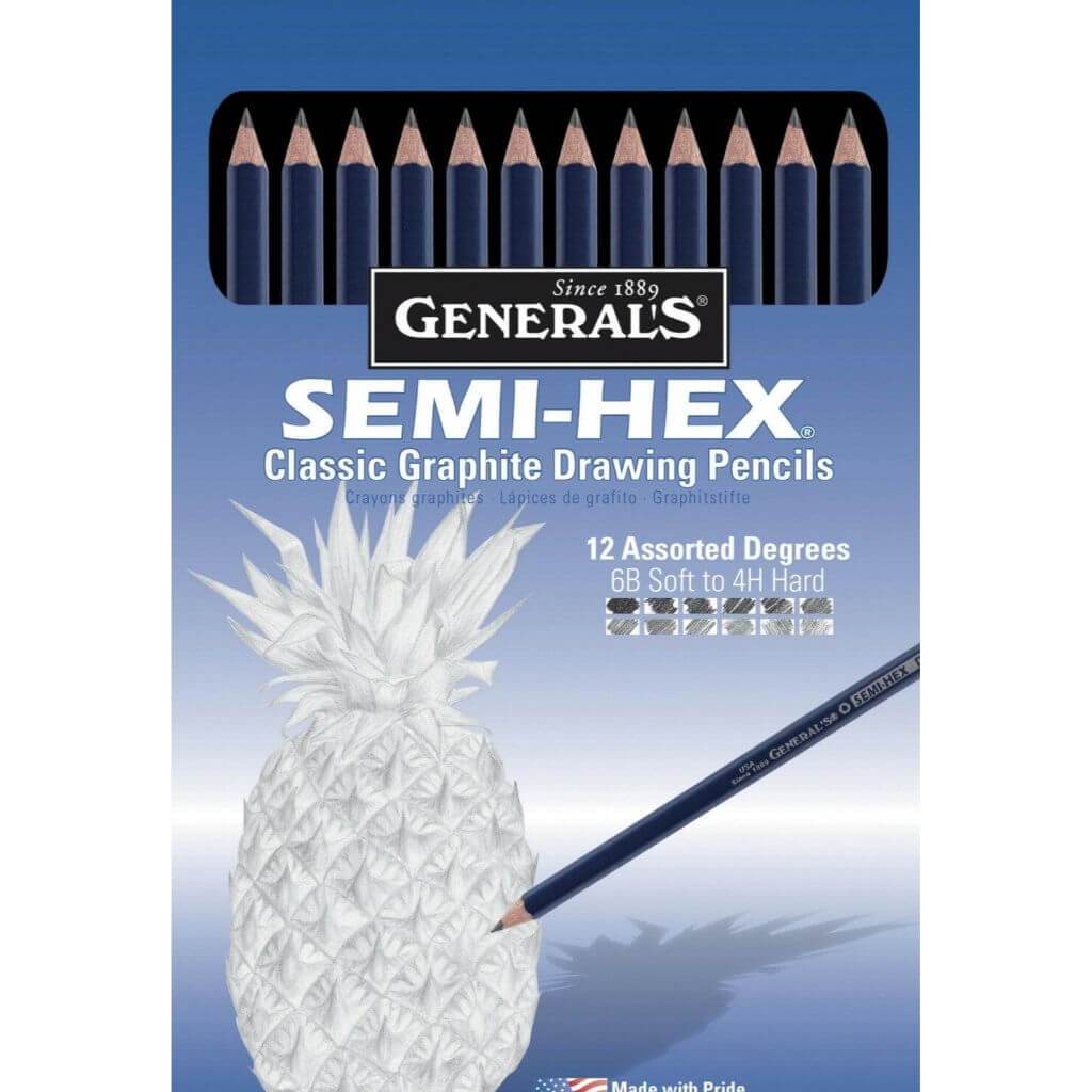 Graphite Drawing Pencil Semi-Hex Set