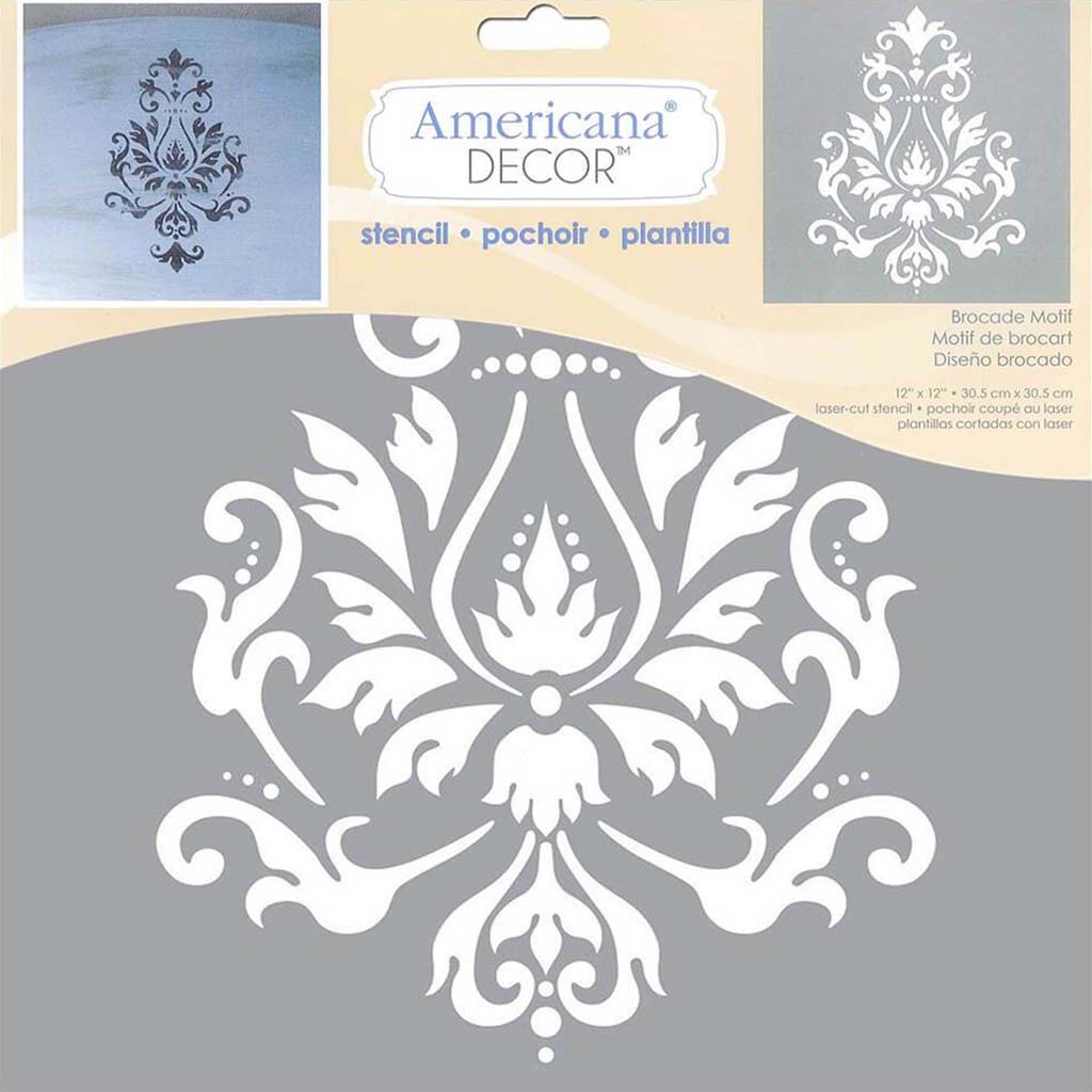 Americana Decor Stencil Brocade Motif 12X12