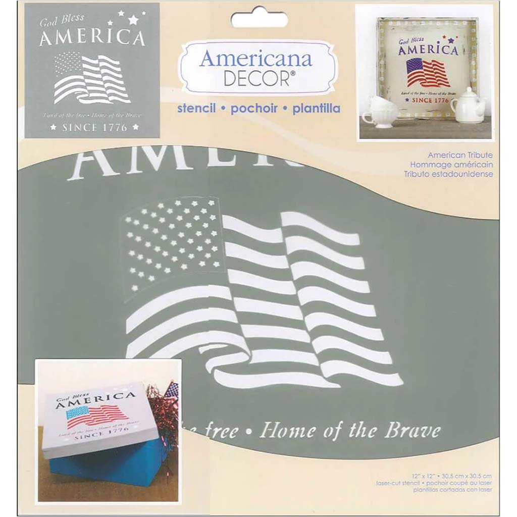 Americana Decor Stencil American Tribute 12in x 12in
