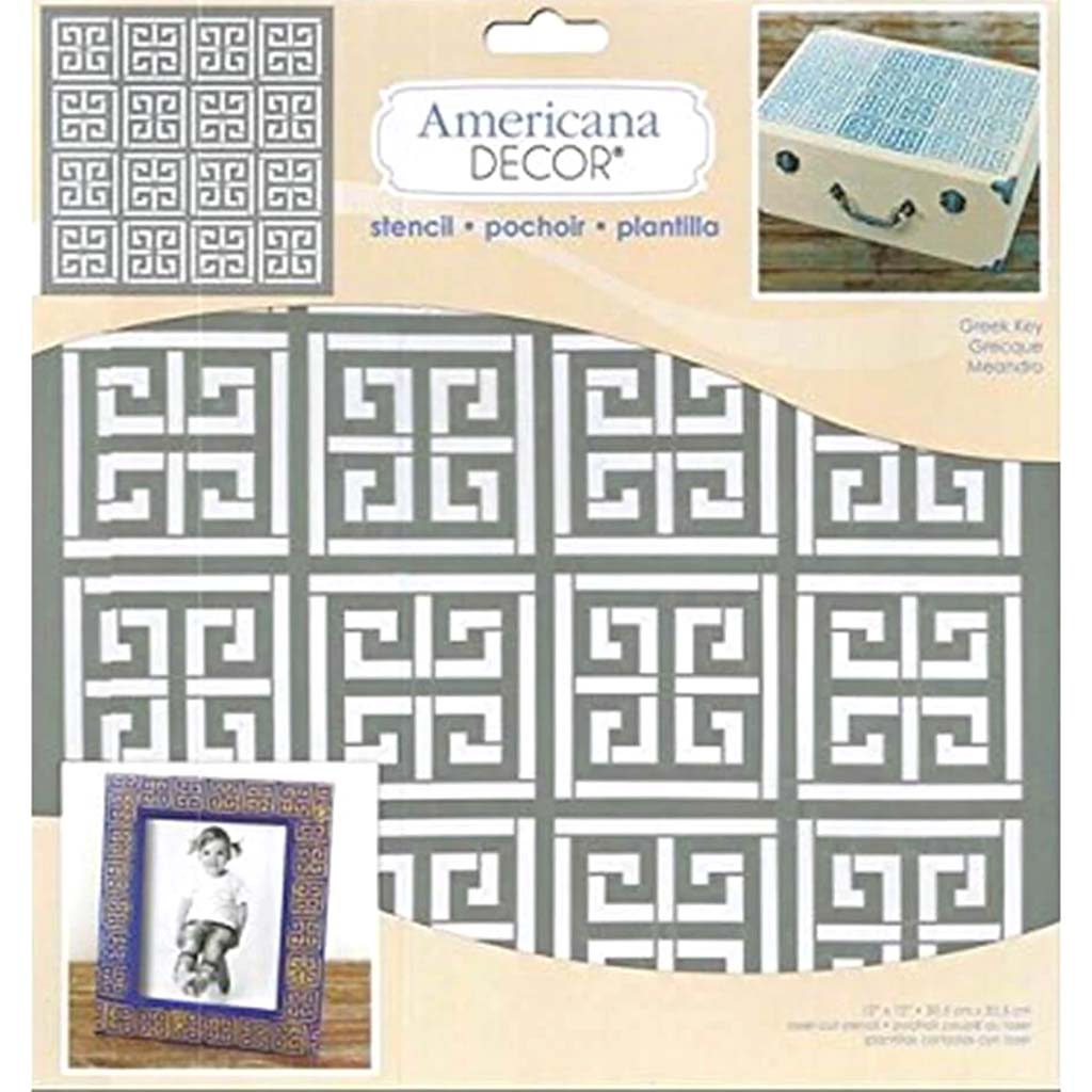 Americana Decor Stencil Greek Key 12in x 12in