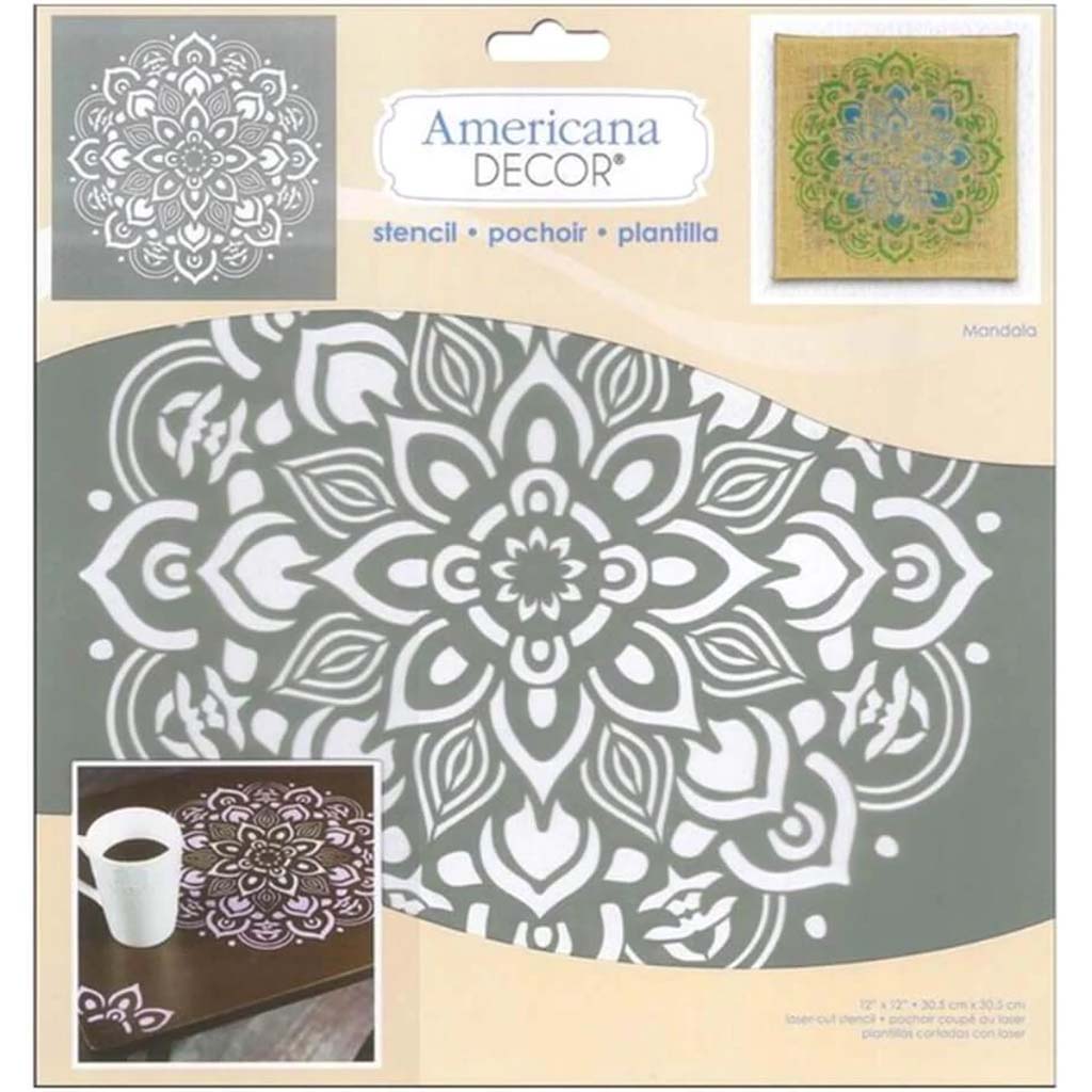 Americana Decor Stencil Mandala 12in x 12in