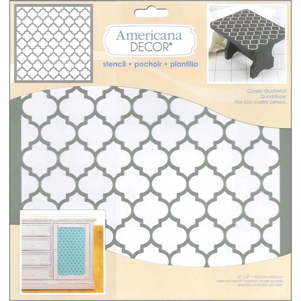 Americana Decor Stencil Classic Quatrefoil 12in x 12in