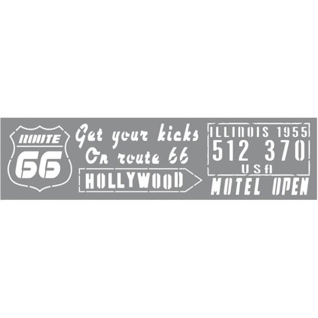 ANDY SKINNER STENCIL ROUTE 66 12IN X 3IN