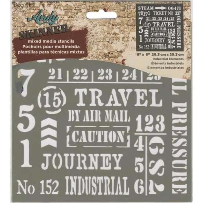 Andy Skinner Stencil Industrial Element 8in x 8in