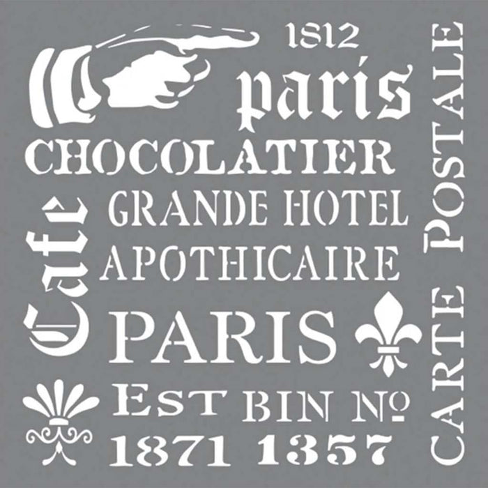 Andy Skinner Stencil  French Element 8X8