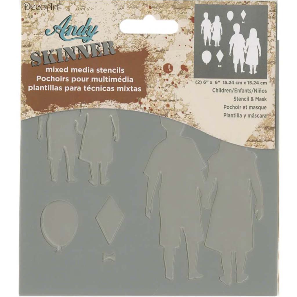 Andy Skinner Stencil Children 6in x 6in