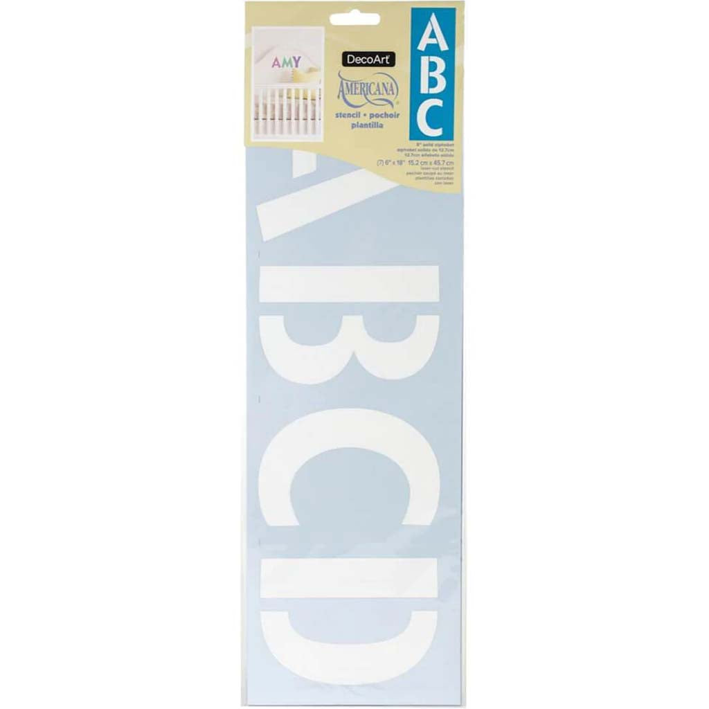 Americana Stencil Home Decor 5in Solid Alphabet 6in x 18in