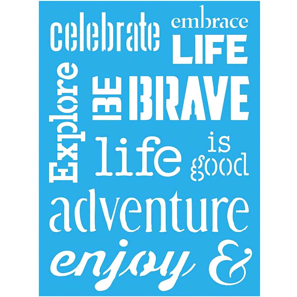 AMERICANA MIXED MEDIA STENCIL MOTIVATION 6IN X 8IN