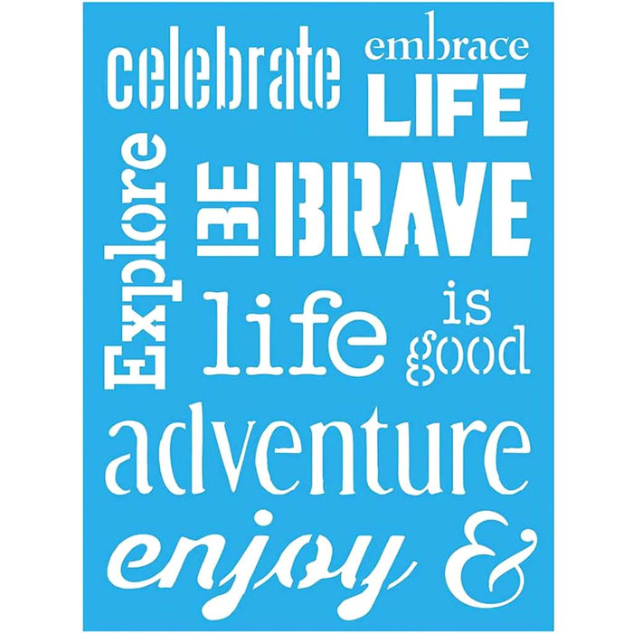 AMERICANA MIXED MEDIA STENCIL MOTIVATION 6IN X 8IN