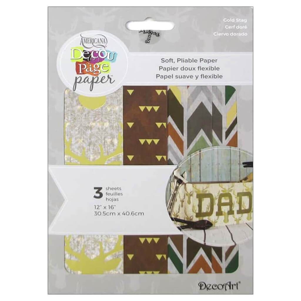 DECOU PAGE PAPER GOLD BASICS 12IN X 16IN