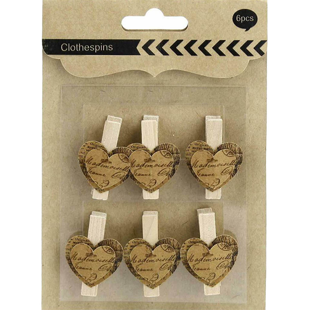 Heart Decorative Clothespin 1in x 1.5in